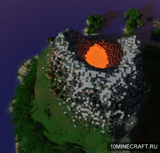 Карта Tropic Volcano-Island для Майнкрафт 