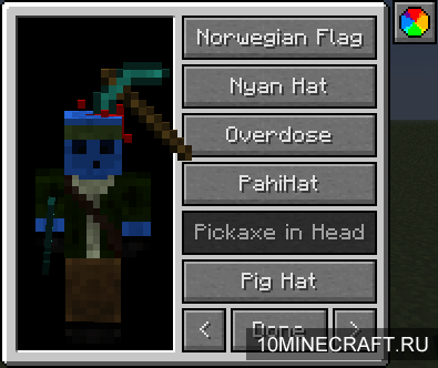 Мод на шляпы для Майнкрафт 1.7.10