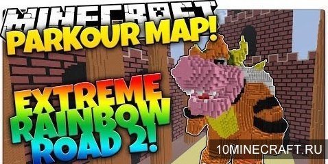 Карта Extreme Rainbow Road 2 для Майнкрафт 